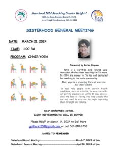 Sisterhood Meeting March 2024